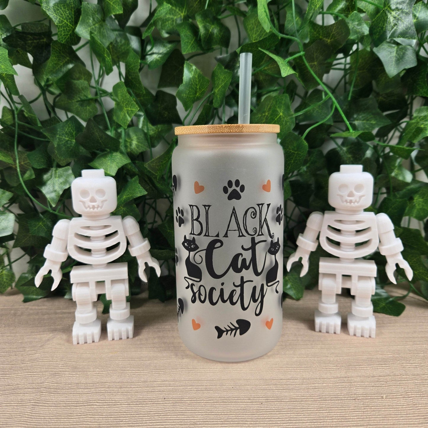Halloween 16oz Glass Jar Clear or Frosted (Multiple Designs Available)