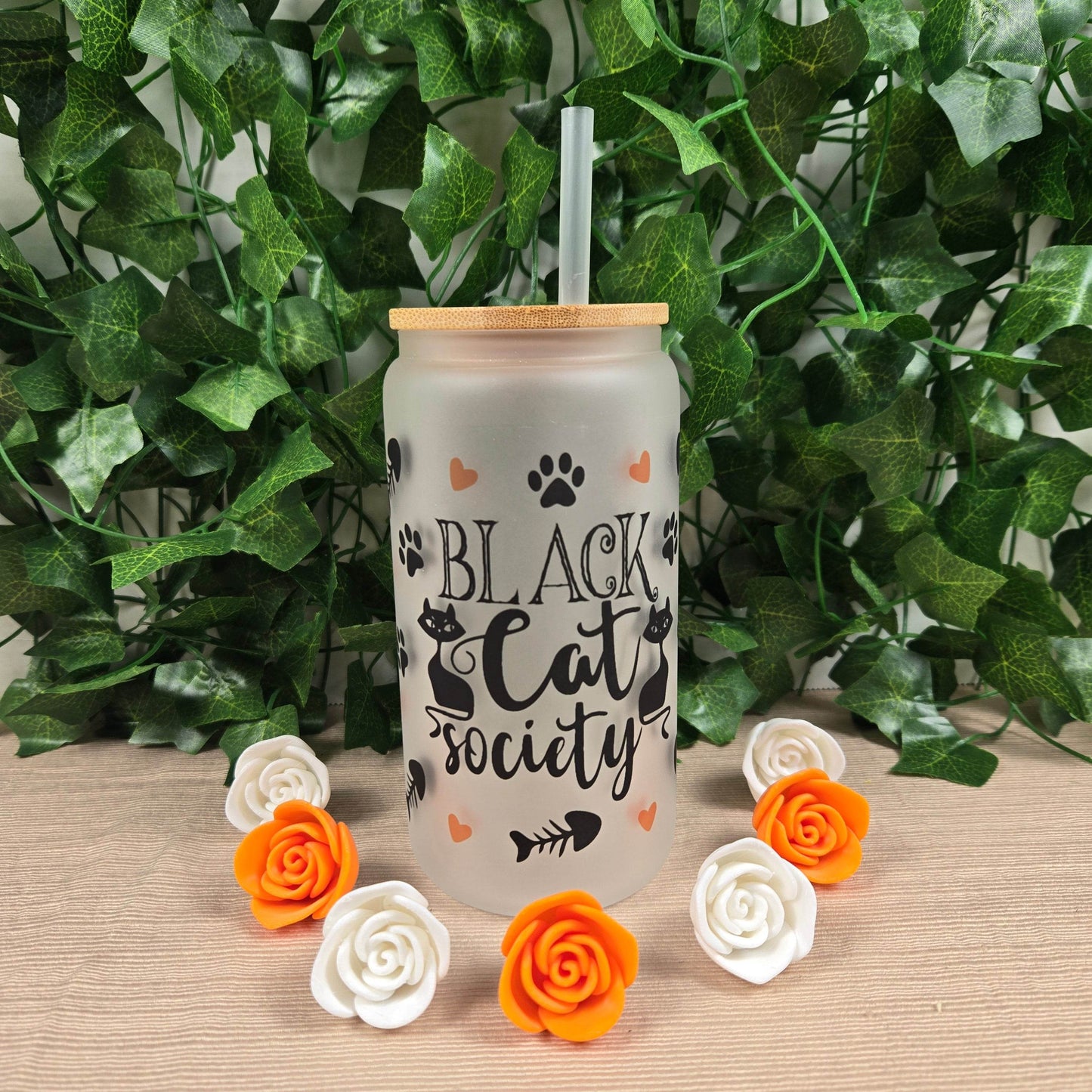 Halloween 16oz Glass Jar Clear or Frosted (Multiple Designs Available)