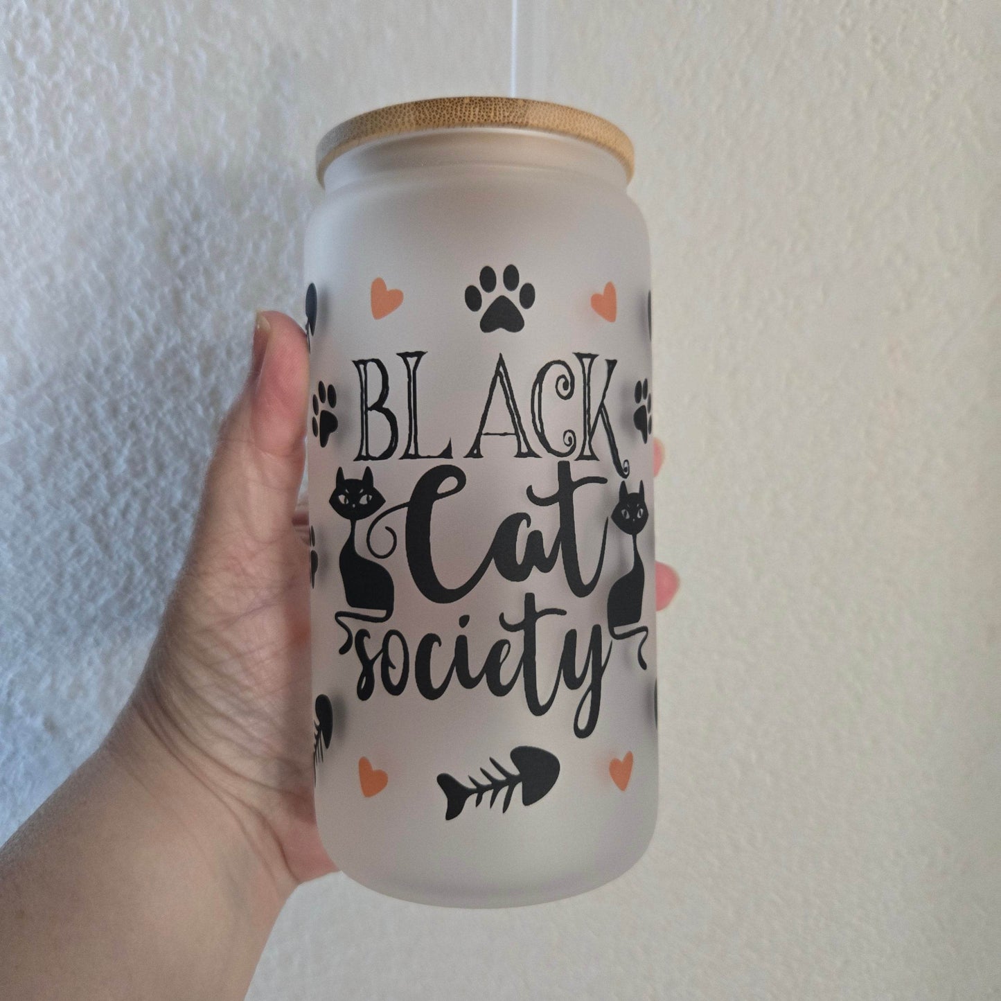 Halloween 16oz Glass Jar Clear or Frosted (Multiple Designs Available)