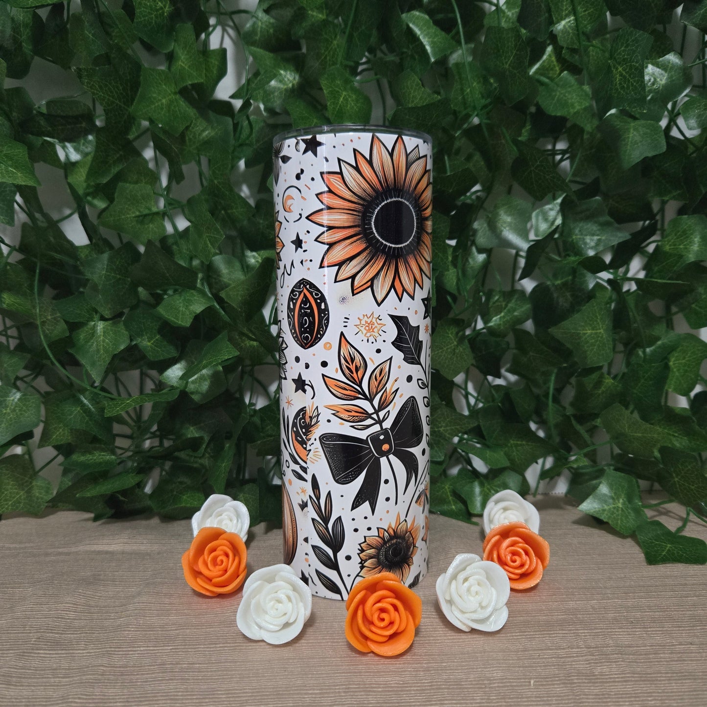 Fall Cute Pumpkin and Bows 20oz Skinny Tumbler