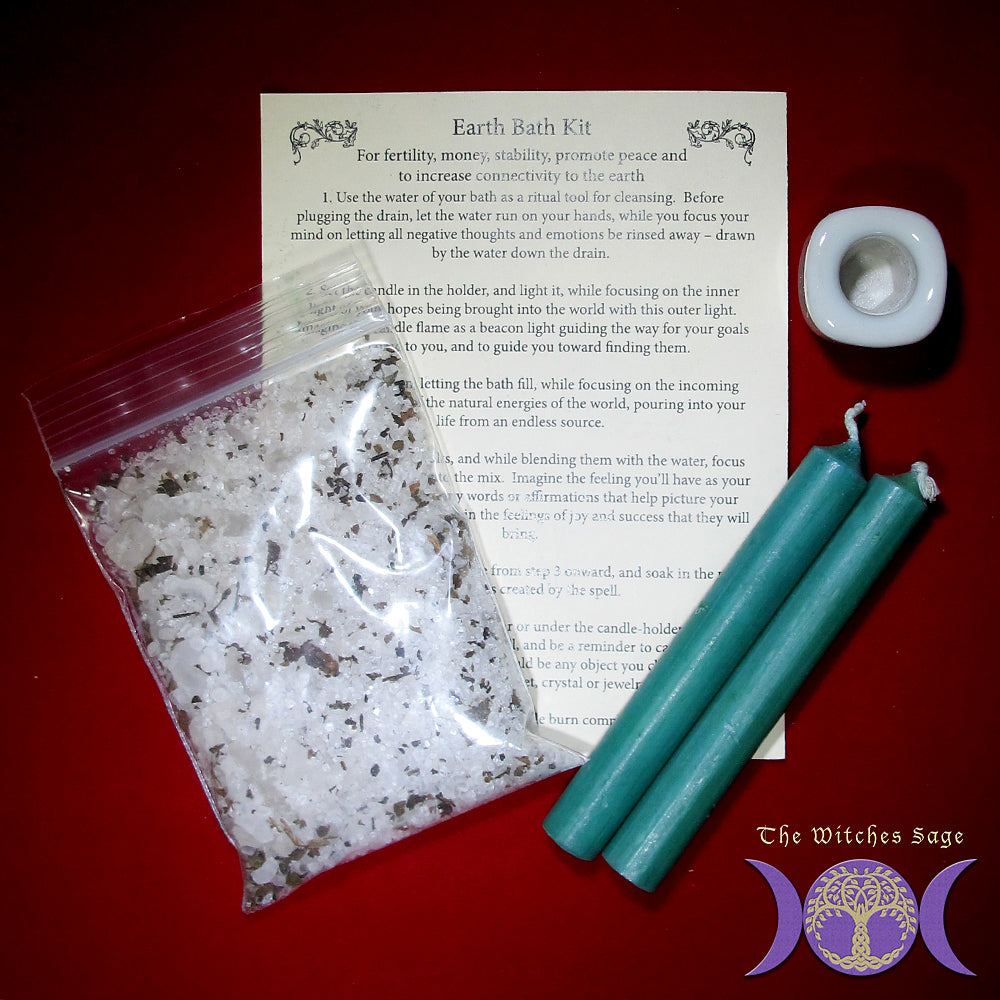 ‘Earth’ Ritual Bath Kit (for good luck, money, & grounding)