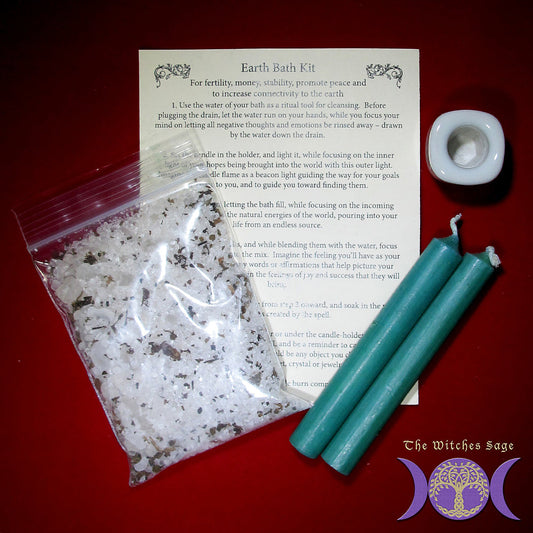‘Earth’ Ritual Bath Kit (for good luck, money, & grounding)
