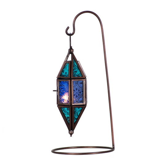 Aquamarine & Blue Glass & Metal Lantern Chapel