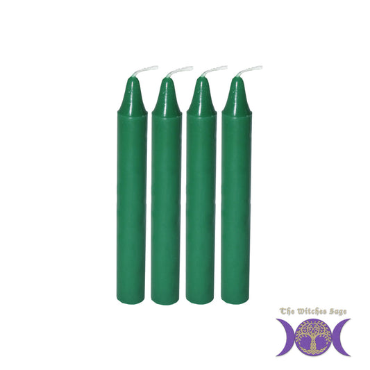 Mini Ritual Candle - Green (Set of 4)