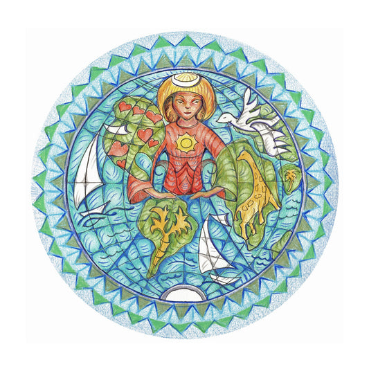 Mother Earth Color Sticker 3"