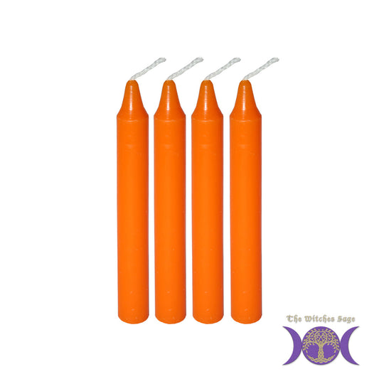 Mini Ritual Candle - Orange (Set of 4)