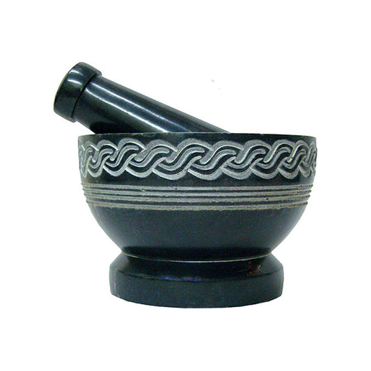 Mortar & Pestle - Celtic - Black